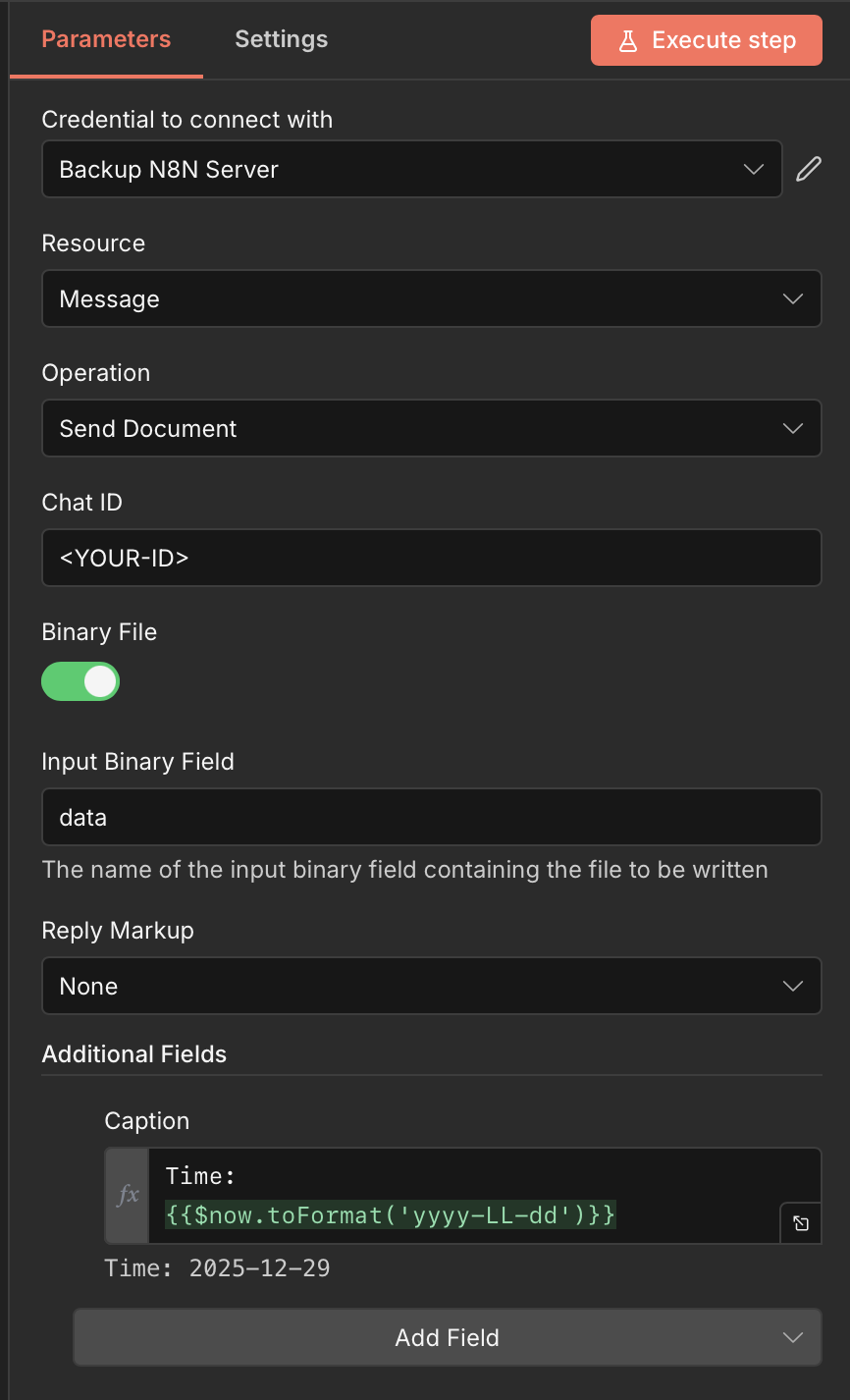 بکاپ خودکار روزانه از سرور n8n + دانلود ورکفلو نحوه بکاپ گرفتن خودکار روزانه از تمام سرور n8n و ارسال به تلگرام | آکادمی سات